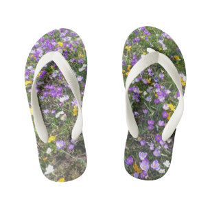 Mehrfarbige Crocus Spring Flowers Kinder Flip Flop Kinderbadesandalen