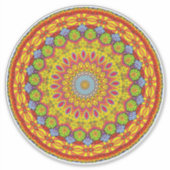 Mehrfarbige dekorative Mandala Aufkleber (Vorderseite)