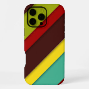 Mehrfarbige diagonale Streifen – Moderne Regenboge iPhone 16 Pro Max Hülle