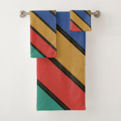 Mehrfarbige Diagonalstreifen Badhandtuch Set (Insitu)