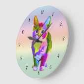 Mehrfarbige digitale Kunstklemme Große Wanduhr (Winkel)