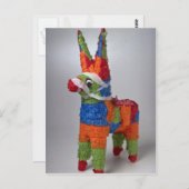 Mehrfarbige Donkey-Pinata für Partys Postkarte (Vorne/Hinten)