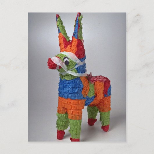 Mehrfarbige Donkey-Pinata für Partys Postkarte (Vorderseite)