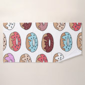 Mehrfarbige Donuts handgezeichnet nahtlos Muster. Badehandtuch (Badehandtuch)