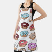 Mehrfarbige Donuts handgezeichnet nahtlos Muster. Schürze (InSitu)