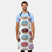 Mehrfarbige Donuts handgezeichnet nahtlos Muster.  Schürze (Getragen)