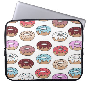 Mehrfarbige Donuts handgezeichnetes nahtloses Must Laptopschutzhülle