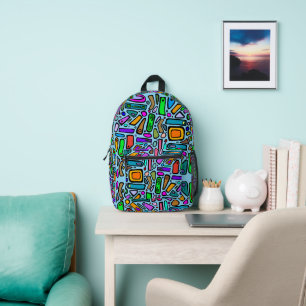 Mehrfarbige Doodles Bedruckter Rucksack
