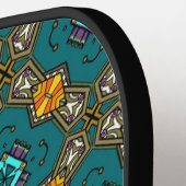 Mehrfarbige Doodles Pickleball Schläger (Linke Seite)