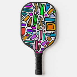 Mehrfarbige Doodles Pickleball Schläger