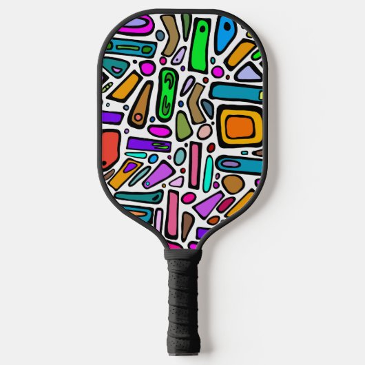 Mehrfarbige Doodles Pickleball Schläger (Vorderseite)