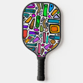 Mehrfarbige Doodles Pickleball Schläger (Rückseite)