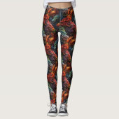Mehrfarbige Drachen Muster Leggings (Vorderseite)
