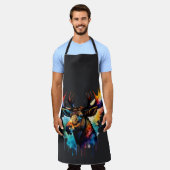 Mehrfarbige Elche mit Aquarellfarbe Schürze (Getragen)