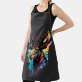 Mehrfarbige Elche mit Aquarellfarbe Schürze (InSitu)