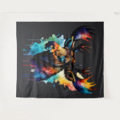 Mehrfarbige Elche mit Aquarellfarbe Wandteppich (Vorderseite (Horizontal))