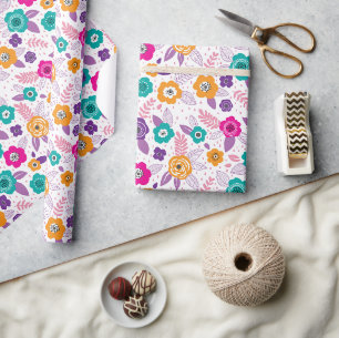 Mehrfarbige elegante Ditsy-Blumenmuster Geschenkpapier