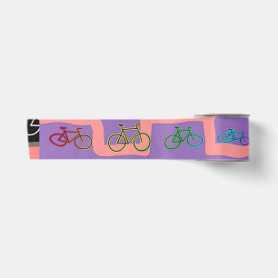 Mehrfarbige Fahrräder Satinband