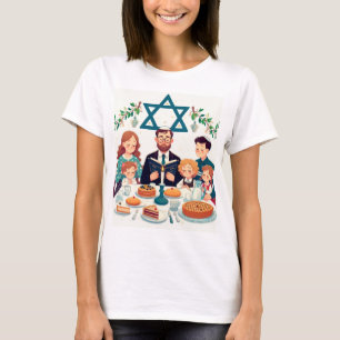 Mehrfarbige Familien-Hanukkah T-Shirt