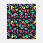 mehrfarbige Farbsäulen auf schwarzem Hintergrund Fleecedecke (Vorderseite)