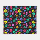 mehrfarbige Farbsäulen auf schwarzem Hintergrund Fleecedecke (Vorderseite (Horizontal))