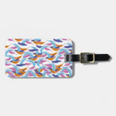 mehrfarbige Feathers Gepäckanhänger (Vorderseite horizontal)