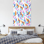 mehrfarbige Feathers Leinwanddruck (Insitu (Schlafzimmer))