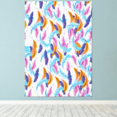 mehrfarbige Feathers Leinwanddruck (Insitu (Holzboden))