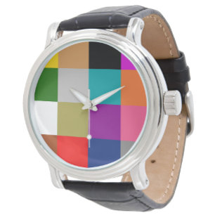 Mehrfarbige Fette Farbblöcke Design Armbanduhr