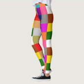 Mehrfarbige Fette Farbblöcke Design  Leggings (Links)