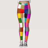 Mehrfarbige Fette Farbblöcke Design  Leggings (Vorderseite)