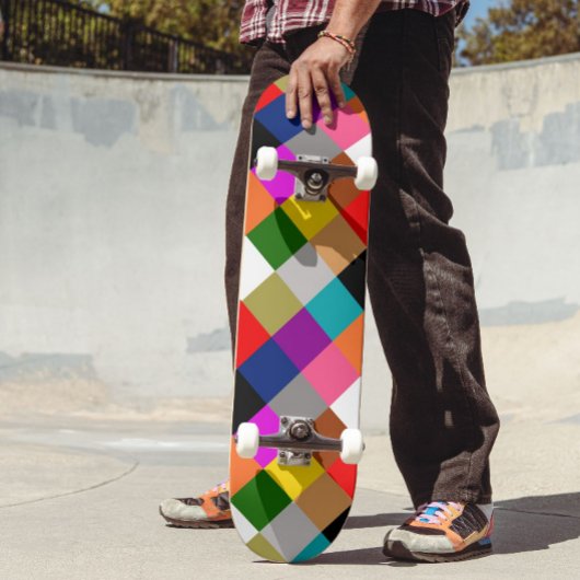Mehrfarbige Fette Farbblöcke Design Skateboard