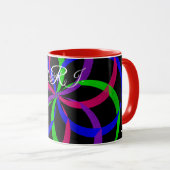 Mehrfarbige Figure 8 Geometrische Kaffeetasse (VorderseiteRechts)
