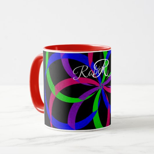 Mehrfarbige Figure 8 Geometrische Kaffeetasse (Vorderseite Links)