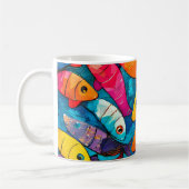 Mehrfarbige Fischmuster Kaffeetasse (Links)
