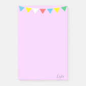 mehrfarbige Flaggen und Kalligraphie von Violett Post-it Klebezettel (Vorderseite)