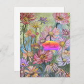 Mehrfarbige florale Karte (Vorne/Hinten)