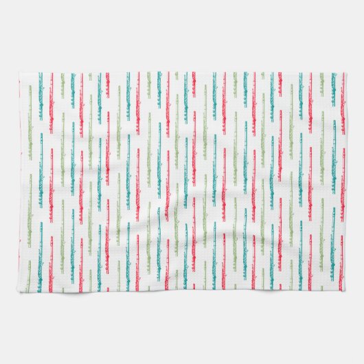 Mehrfarbige Flöten Handtuch (Horizontal)