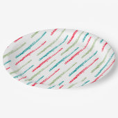 Mehrfarbige Flutstreifen - Musik Pappteller (Schrägansicht)