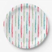 Mehrfarbige Flutstreifen - Musik Pappteller (Vorderseite)