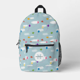 Mehrfarbige Flying Kites Kids Monogram School Bedruckter Rucksack