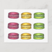 Mehrfarbige französische Macaron Macarons Cookie C Postkarte (Vorderseite)