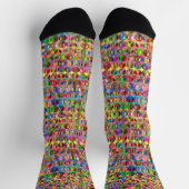 mehrfarbige Friedenssymbole-Muster Socken (Oben)