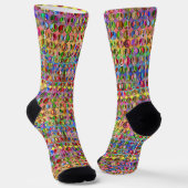 mehrfarbige Friedenssymbole-Muster Socken (Gewinkelt)