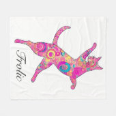 mehrfarbige Frolicking Cat Fleecedecke (Vorderseite (Horizontal))