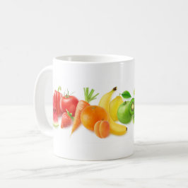 mehrfarbige Früchte in Folge Kaffeetasse