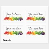 mehrfarbige Früchte in Folge Rechteckiger Aufkleber (Blatt)