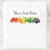 mehrfarbige Früchte in Folge Rechteckiger Aufkleber (Tasche)