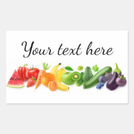 mehrfarbige Früchte in Folge Rechteckiger Aufkleber