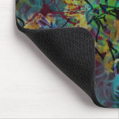 Mehrfarbige gekritzelte abstrakte Kunst Mousepad (Ecke)